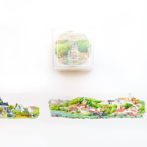 Nature Scenery Washi Tape Roll, A Long Journey of Mercurius Masking Tape, Original Watercolor Landscape Illustration Deco Tape, Countryside