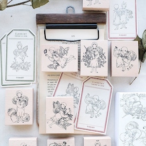 Feen Garten Holzstempel, Engel, Blumen Pixie Holzstempel für Basteln und Journaling, Natur inspirierter Stempel für kreatives Journal, Basteln