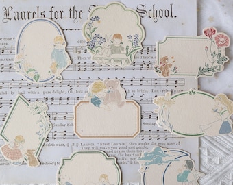 Prairie Life Series Memo Paper, Assorted Cotton Paper, Die-Cut Girls and Teddy Bear Pastel Note Paper for creative journal and Planner