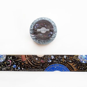 Rainbow folie Galaxy Washi tape, nachtelijke mijmering, dagelijkse melodie Washi Roll, goud folie, ruimte, astrologie, horoscoop Masking tape, deco tape