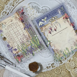 Plant Sanctuary Artist Illustration Notepad, Saleign's Lair, Vintage Ledger Collage Memo Paper, Junk Journal Ephemera, Paper Pack