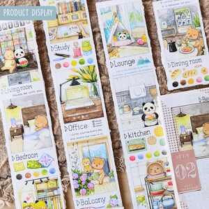 Daily Life Snapshots Washi Tape, EverEin, Panda Bears Washi Tape Roll, Sweet Home, Küche, Schlafzimmer Masking Tape