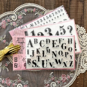 Cijfers en letters acrylstempelset, grote alfabetpostzegels voor logboeken, doorzichtige stempel dagboeklabel