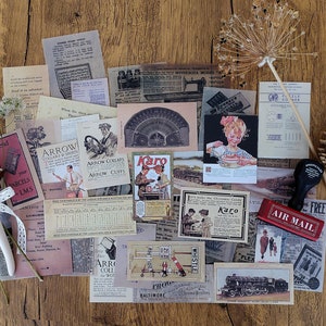 Junk Journal Kit, Steam Era Vintage Collection 7, Industrial Age, Paper Scraps, Ephemera, Junk Journaling Kit, Planner