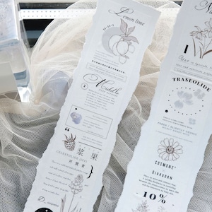 Washi aromatico e nastro trasparente, nastro dal design originale Freckles Tea, profumo, nastro adesivo per collage di fiori per diario creativo e pianificatore