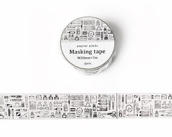 Eric x Papier Platz Washi Tape, Stationery Drawings, Office Supplies, Planner Supplies, Journal, Pen, Masking Tape for Journaling, Planner