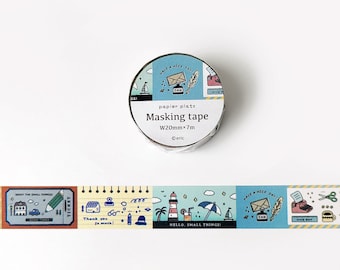 Eric x Papier Platz Washi Tape, Small Objects, Have a Nice Day, Stationery, Typewriter, Daily Life Masking Tape for Journaling, Planner