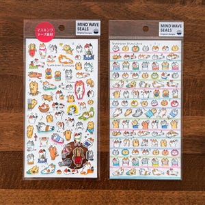 Hoja de pegatinas de Mind Wave Gorogoro Nyansuke, pegatinas de gato gracioso, pegatinas de la vida cotidiana, estado de ánimo y emociones, papelería japonesa