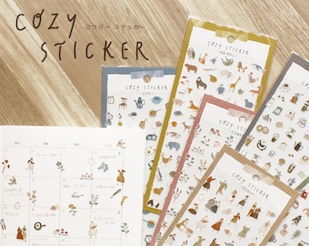 Mind Wave Cozy Series Sticker Sheets, Coffee Shop, Flower Shop, Camping, Baking, Dancing, Daily Life Planner Sticker, Japanese Stationery
