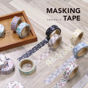 Mind Wave Aquarell Serie Washi Tape, Kleine Blume, Kariertes Druck Masking Tape für Journal und Planner, Japanisches Masking Tape