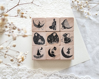 Seria My Lover the Moon – stemple polimerowe w oprawie drewnianej