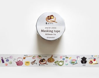 Papier Platz  Japanese Confectionery Washi Tape, Red Bean Snacks, Food Themed Masking Tape for Journal and Planner