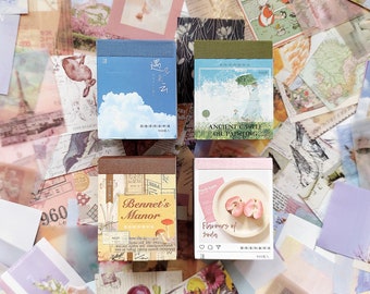 400 Pages Mini Paper Pack, Assorted Prints Collage Prints, creative journal, Planner, Vintage Junk Journal