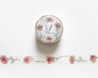 Mirikulo Trimmed Flowers Washi Tape, Floral Masking Tape for Journaling, Journal and Planner Sticker
