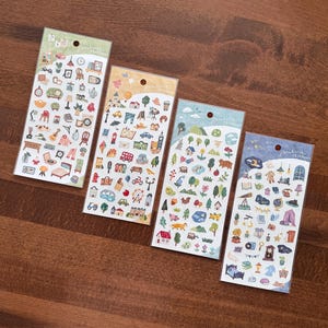 Folhas de adesivos da série Mind Wave Mahoroba, objetos diários, construção, móveis, livros, adesivos de árvores para diário, planejador, papelaria japonesa