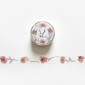 Mirikulo Trimmed Flowers Washi Tape, Floral Masking Tape for Journaling, Journal and Planner Sticker