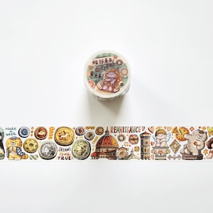 Travel to Italy washitape, gehaktbal reisserie illustratietape, scheve toren van Pisa, Venetië, notitieboeksticker reiziger