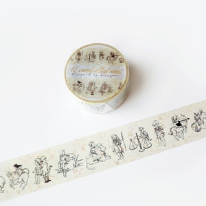 Krimgen 12 Constellations Washi Tape, Horoscoop Meisjes Illustratie Washi Tape Roll, Masking Tape, Deco Tape