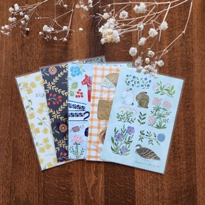 Midori Asano Pocztówki, Kwiat i Króliczek, Cozyca Ilustrowana Złota Folia Tłoczona Pocztówka, Pole Kwiatów, Ciasteczka Kartka Z Pozdrowieniami