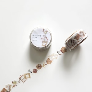 Stationery Die-Cut Washi Tape, Mind Wave, Reading Journal, Decorative Tape for Planner, Calligraphy, Letter Writing, Japanese Masking Tape