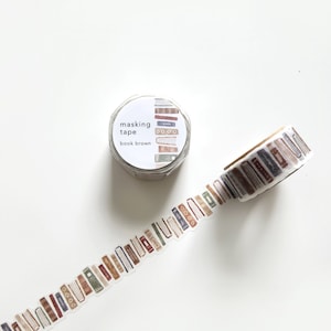 Books Die-Cut Washi Tape, Mind Wave, Reading Journal, Decorative Tape for Planner, Journal, Scrapbook, Card Making, Japanese Masking Tape