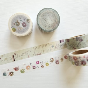 Chamil Garden Washi Tape zum 5-jährigen Jubiläum, Timeline, Schallplatte, Basic Design Washi Tape, Masking Tape für Journal und Planer
