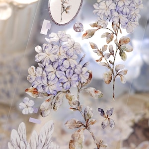 Cinta de enmascaramiento de flores de nieve azul, washi azul y blanco y cinta PET, cinta de enmascaramiento de estatua de ángel de mármol, cinta adhesiva para diario y planificador