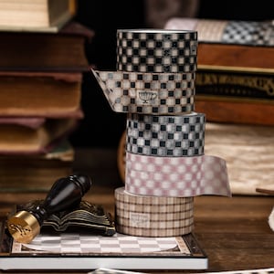 Checker Board Patroon Washi Tape, Schaken Thema Masking Tape, Reco Origineel Ontwerp, Pastel Checkerboard Tape voor Journal en Scrapbook