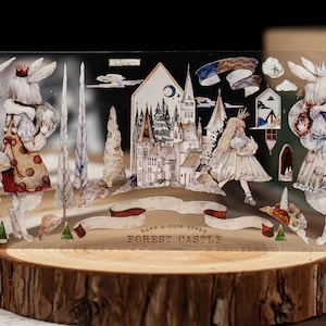 Deep Within the Woods Washi en Clear Tape, Extra Wide Forest Collection Clear Tape, Reco, Castle, Fox Decorative Tape, creatief tijdschrift