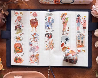 Autumn Harvest Washi and Clear Tape | Naonao Times Original Design Illustration Tape