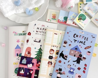 Wkładka do notesu podróżnego Lacreme z kolorowego papieru, tęczowy i pastelowy papier, wkład TN, dziennik podróży, dziennik artystyczny