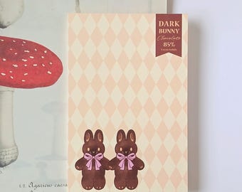 Kumayankee Dark Chocolate Bunny Memo Pad