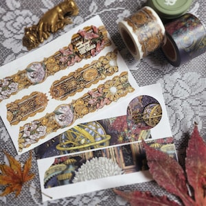 Saleign&#39;s Lair Masking Tape Series 2, Galaxy, Sierlijke Bloem, Decoratieve Border Washi Tape, Barokke Masking Tape