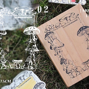 Extra Large Stamp, Mushroom Frame, Sunflower Wooden Stamp, Botanical Studies, Blackberries Ligneous Stamp, Nature Themed