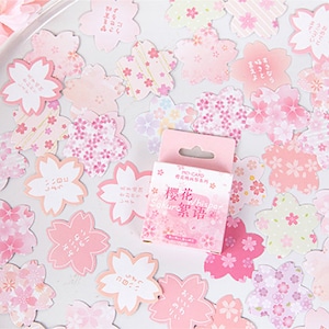 Set di adesivi per fiori di ciliegio, pacchetto di adesivi floreali, fiori primaverili, pacchetto di adesivi per riviste creative, fiocchi di adesivi per la pianificazione dei petali di fiori