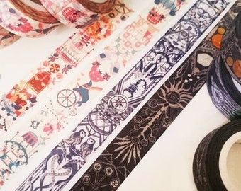 Tachibanakai Washi Tape Roll, Carriage Bubu Washi Roll, Dark and Mercy, Origin, Steampunk, Japon, Bear Circus