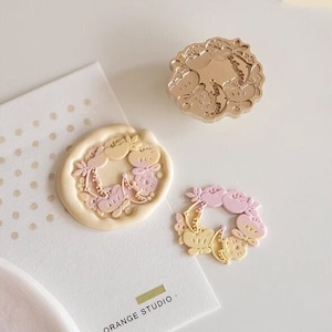 Sello de sello de cera de floración de flores, sello de cera de corona floral troquelado, tulipán, pájaro, sello Kawaii para álbum de recortes, fabricación de tarjetas