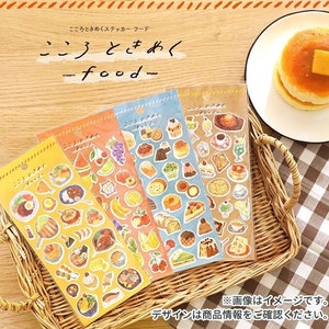 Mind Wave Food Series stickervel, hamburger, pizza, sushi, dessert, nacho, brood, fruit, restaurantplanner sticker, Japans briefpapier