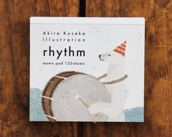 120PCS Rhythm Memo Block, Cozyca, Akira Kusaka Illustration Notepad, Polar Bear, Giraffe, Duck, Chimpanzee,  Animals Themed Stationery Paper