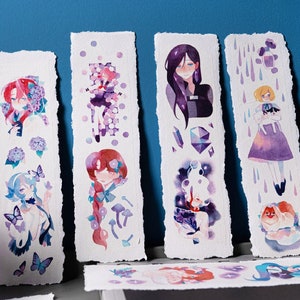 Cinta Washi violeta, Rollo de cinta Washi de ilustración de acuarela original para niñas, Cinta Washi temática de flores de hortensia, Cinta de enmascaramiento de la serie de artistas