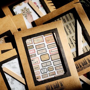 CLEARANCE *** Botanical and Vintage Themed Rub On Stickers, Floral, Mushroom, Post Mark, Plants Rub On Stickers for Fabric and Paper