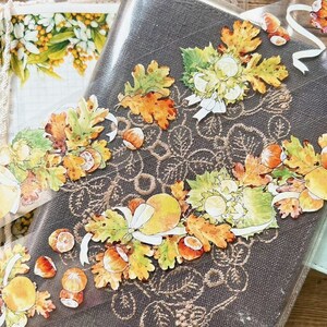 Nastro per mascheratura pera e castagna, Washi floreale ad acquerello originale e nastro in PET, delicatezza autunnale in Walton, nastro decorativo per diario artistico, pianificatore