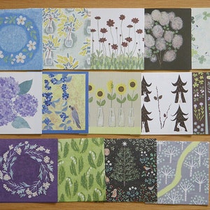 Juego de 98 hojas de notas botánicas B, bloc de notas con ilustraciones de 4 patas, garabatos de flores, papel de carta floral y vegetal para correo postal y amigos por correspondencia.