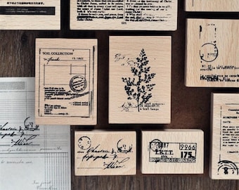 Vintage Embellishments Rubber Stamps, Old Postcard, Poem, Background Stamp for Junk Journal, Paper Collage