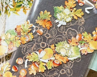 Pear and Chestnut Masking Tape, Original Watercolor Floral Washi and PET Tape, Autumn Delicacy in Walton, Deco Tape for Art Journal, Planner