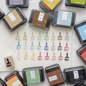 Shachihata Iromoyo Ink Pad (Series B), Assorted Colors Stamping Ink for Scrapbook, Journal, Planner, and Card Making, Oil Based Ink Pad