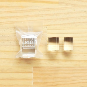 MUライフスタイル 円筒形アクリルブロック、クリングスタンプ用丸型ミニクリアスタンプハンドル、アクリルスタンプハンドルツール