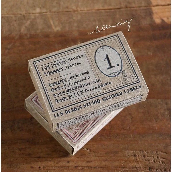 Specimen Labels Box Set 1, Gummed Label, Lin Chia Ning, Vintage Journal Frame Stickers, Scrapbook, Junk Journal Tag Sticker Set, Ephemera