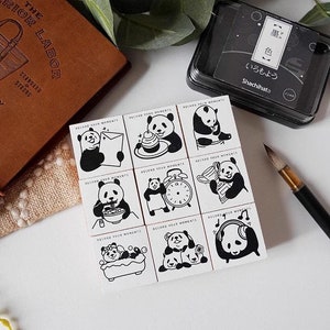 Panda Rubber Stamps Temporada 7, Vida Diária do Panda, Música, Comida, Happy Mail Selos de Design Original para Diário, Artesanato em Papel