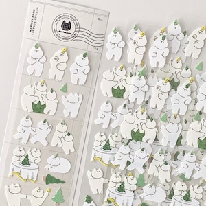 Dance Party Sticker Sheet, Mewmewbeam Holographic Glitter Stickers, Cat and Forest, Kiss-Cut Sticker Sheet, Cat Planner and Journal Sticker